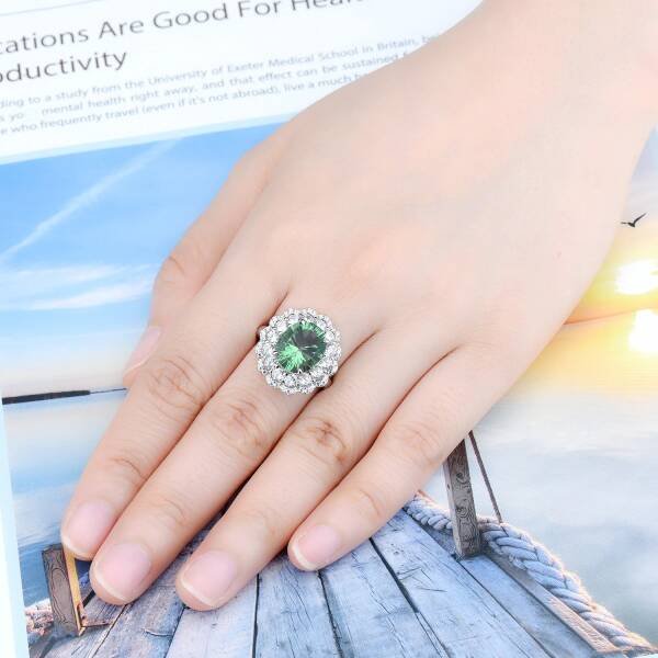 Bague en argent et fluorite verte