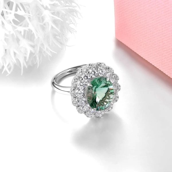 Bague en argent et fluorite verte