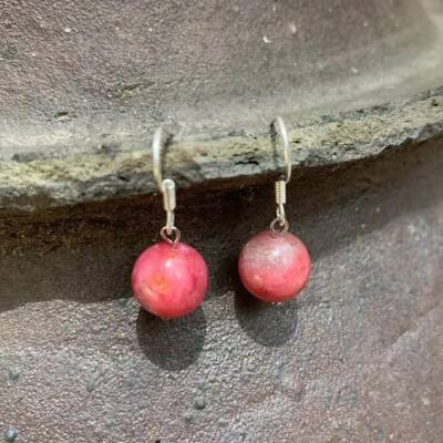 Boucles d'oreilles en Rhodonite