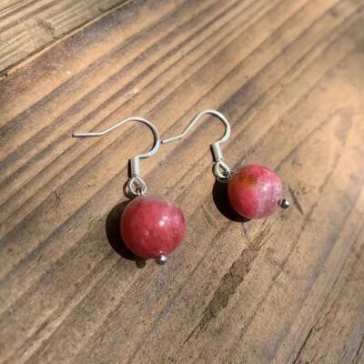 Boucles d'oreilles en Rhodonite