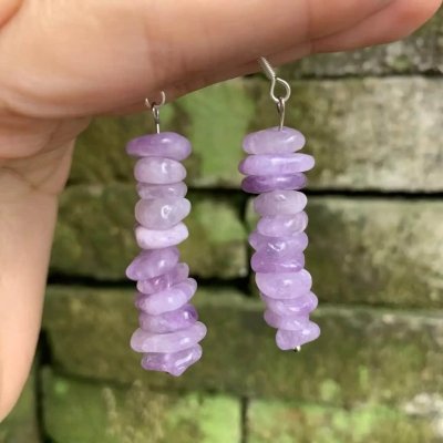 Boucles d'oreilles en argent et kunzite rose