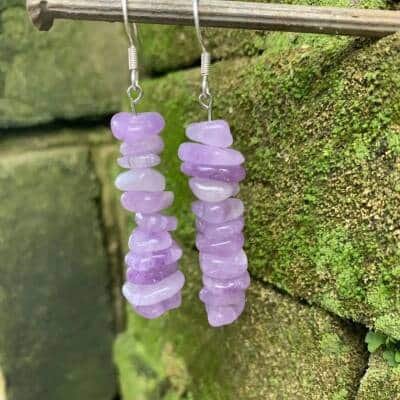 Boucles d'oreilles en argent et kunzite rose