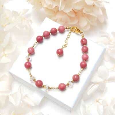 Bracelet en Rhodonite rose