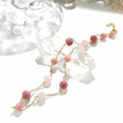 Collier avec Rhodochrosite