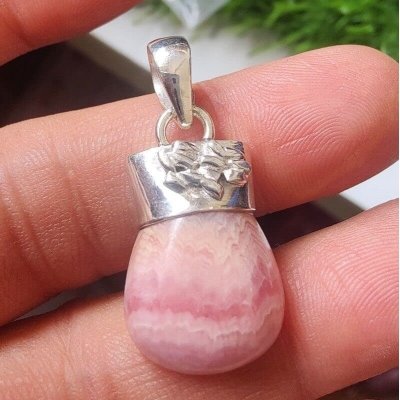 Pendentif en argent et Rhodonite