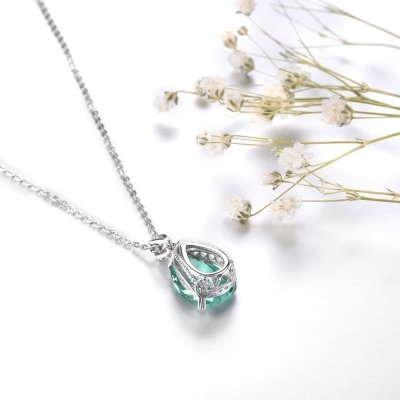 Pendentif en argent et fluorite verte