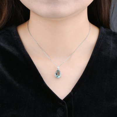 Pendentif en argent et fluorite verte