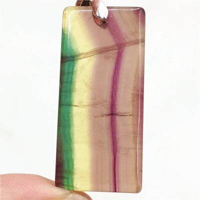 Pendentif en fluorite arc-en-ciel