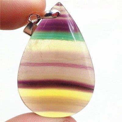 Pendentif en fluorite arc-en-ciel