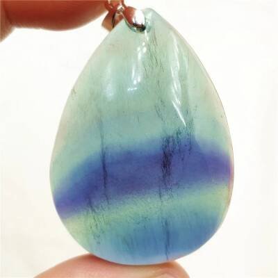 Pendentif en fluorite bleue