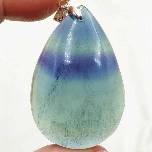 Pendentif en fluorite bleue