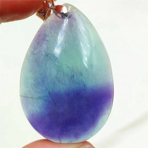 Pendentif en fluorite bleue