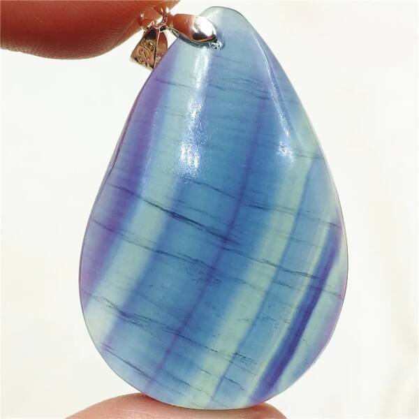 Pendentif en fluorite bleue