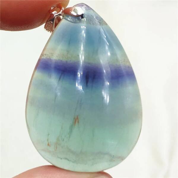 Pendentif en fluorite bleue