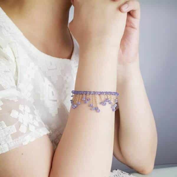 Bracelet en or et tanzanite