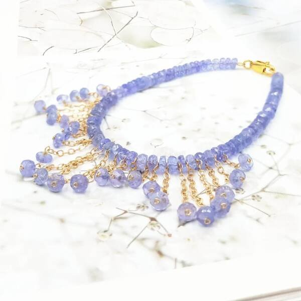 Bracelet en or et tanzanite