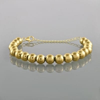 Bracelet en plaqué or et perles de pyrite dorée