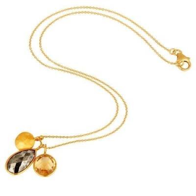 Collier en plaqué or avec pyrite et citrine