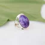 Lithos Style 34 Bague en argent et charoite pour femme 2