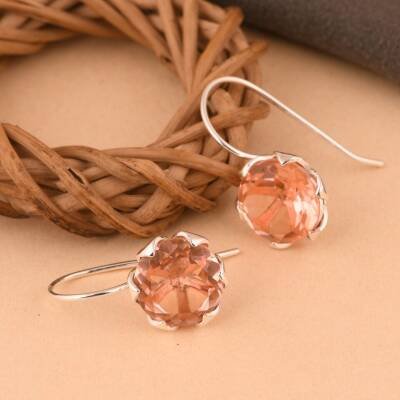 Boucles d'oreilles en argent et morganite