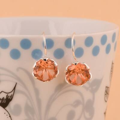 Boucles d'oreilles en argent et morganite