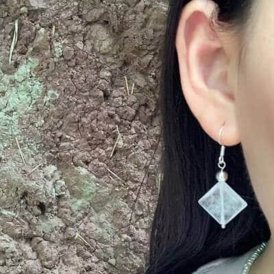 Boucles d'oreilles pendantes en cristal de roche