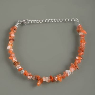 Bracelet baroque en argent et cornaline