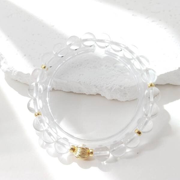 Bracelet en or et cristal de roche pour femme