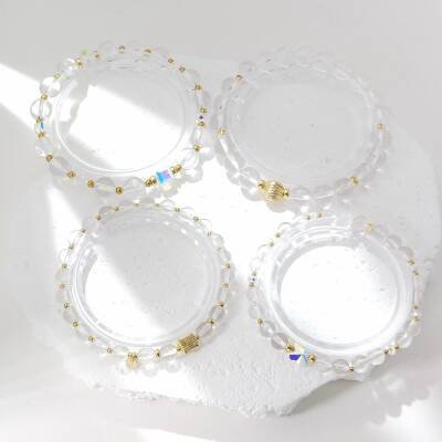 Bracelet en or et cristal de roche pour femme