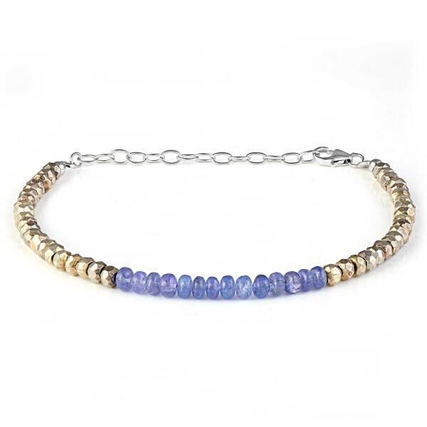 Bracelet en pyrite et tanzanite