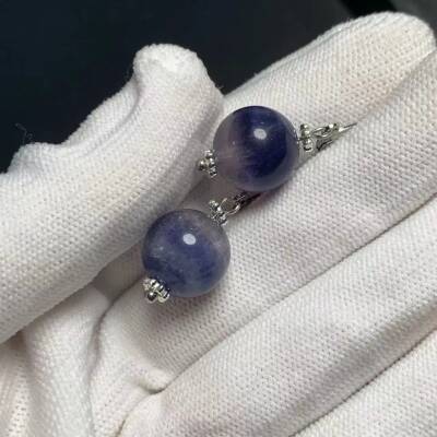 Boucles d'oreilles dormeuses en argent avec fluorite