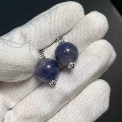 Boucles d'oreilles dormeuses en argent avec fluorite