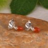 Boucles d'oreilles en diamant d'herkimer et cornaline