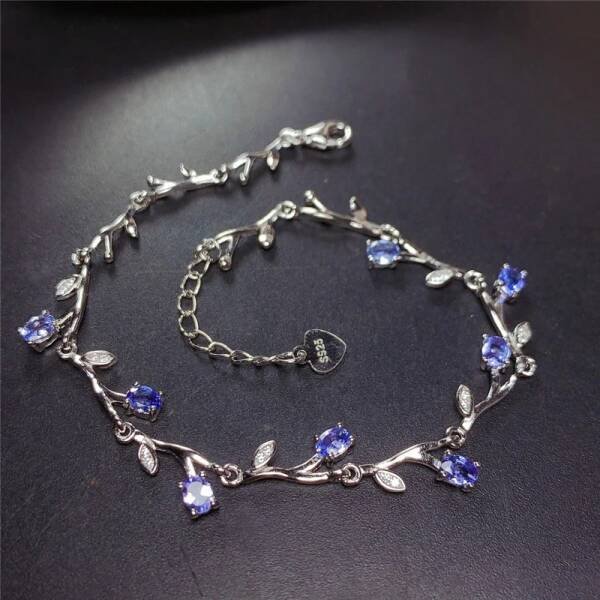 Bracelet en argent et tanzanite pour femme