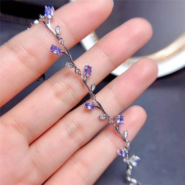 Bracelet en argent et tanzanite pour femme