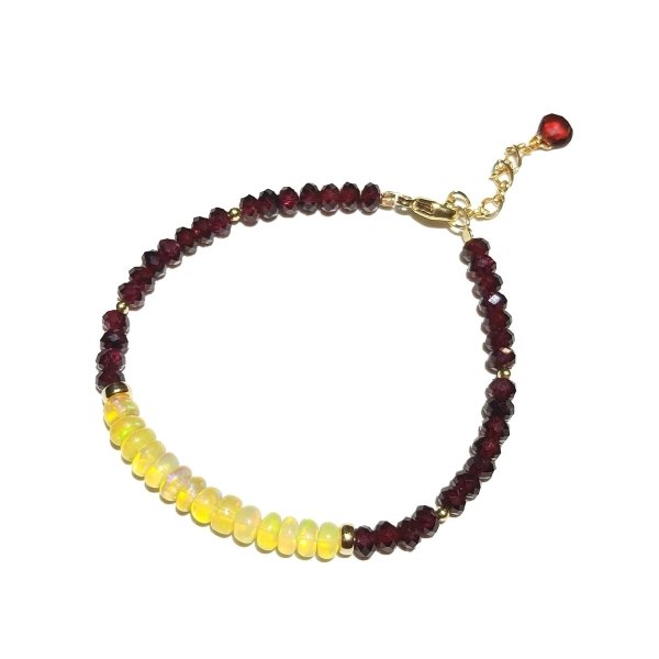 Bracelet en grenat et opale