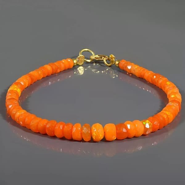 Bracelet en opale de feu mexicaine