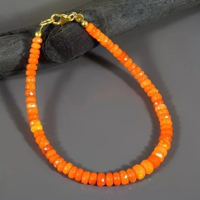 Bracelet en opale de feu mexicaine
