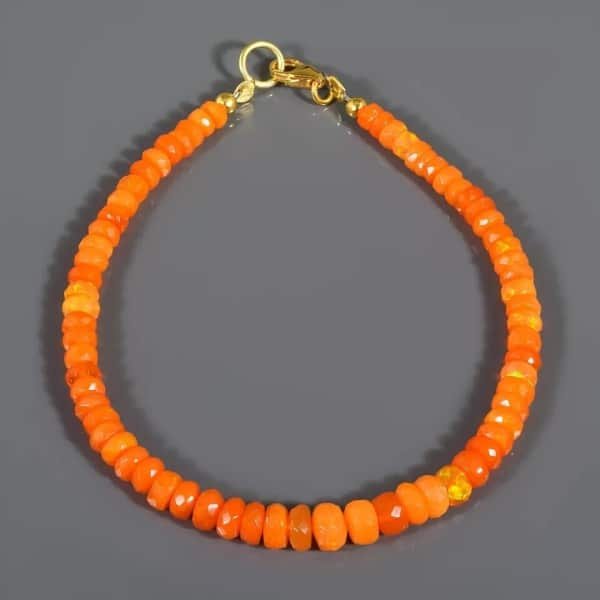 Bracelet en opale de feu mexicaine