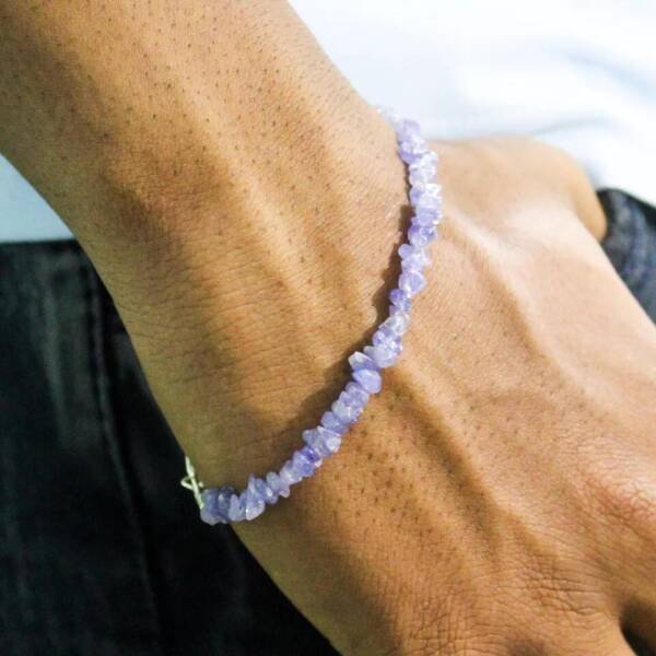 Bracelet en pierre tanzanite pour homme et femme