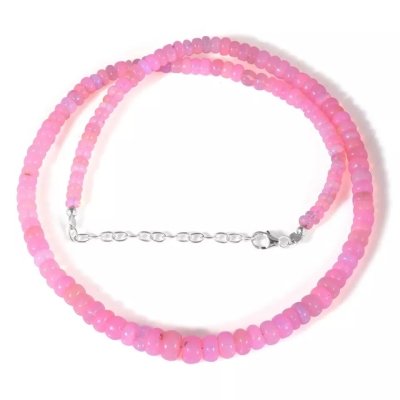 Collier en perles d'opale rose