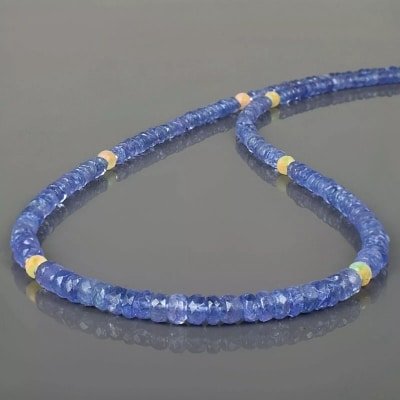 Collier en tanzanite et opale éthiopienne