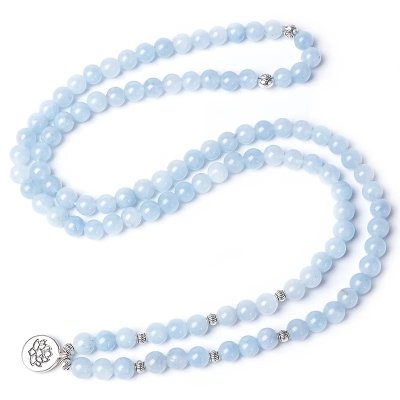 Bracelet mala en aigue-marine