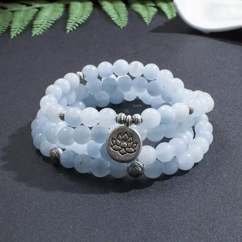 Bracelet mala en aigue marine 3