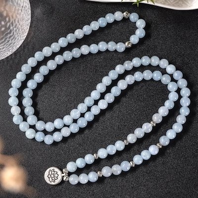 Bracelet mala en aigue-marine
