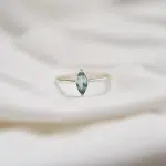 Bague marquise en argent et aigue marine 1