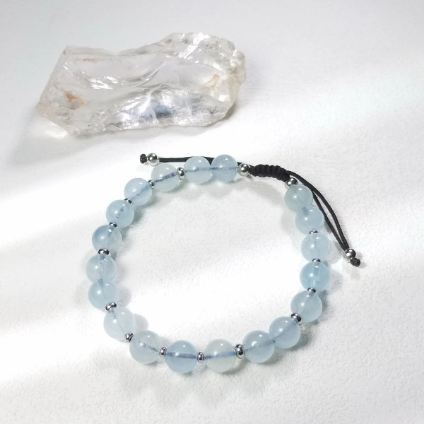 Bracelet pour homme en aigue-marine, sodalite, agate bleue et noire