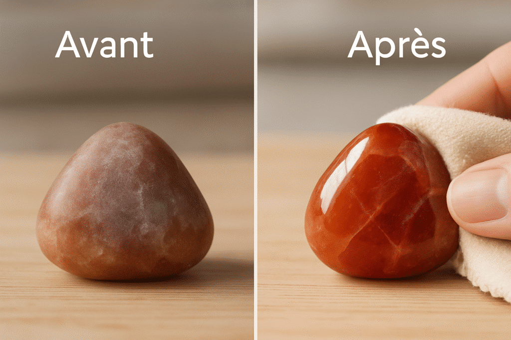 Comment enlever une rayure sur une pierre naturelle ? Guide complet pour redonner éclat à vos bijoux 3 Raviver une pierre terne 1