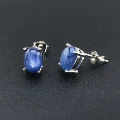 Lithos Style 34 Boucles d'oreilles en argent et cyanite