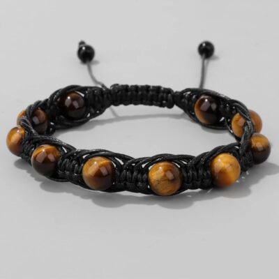 Bracelet shamballa en oeil de tigre